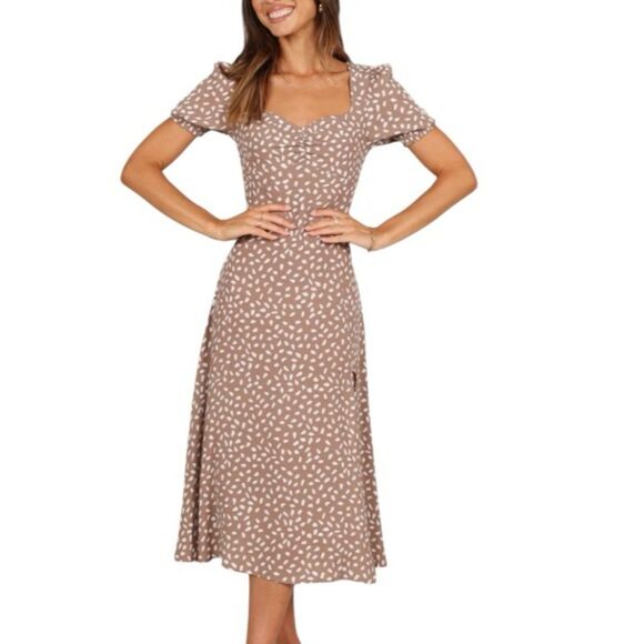 Petal & Pup Franklin Polka Dot Jewel Neckline Midi Boho Feminine Sundress Size 8 - Picture 3 of 16